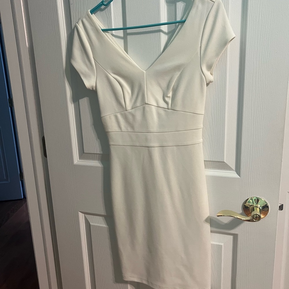 Express Green Sheath Mini Dress V-Neck Short Sleeve